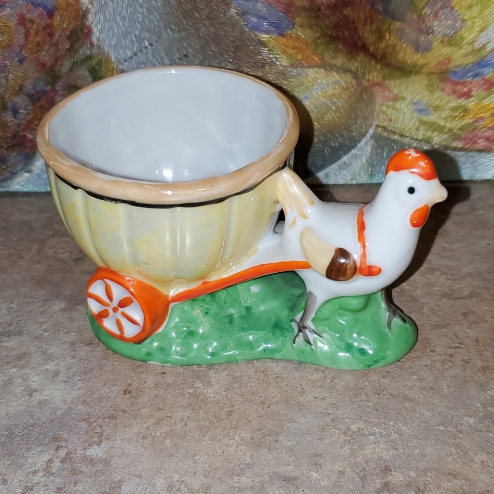 Hand Painted Ceramic Cache Pot MI Japan